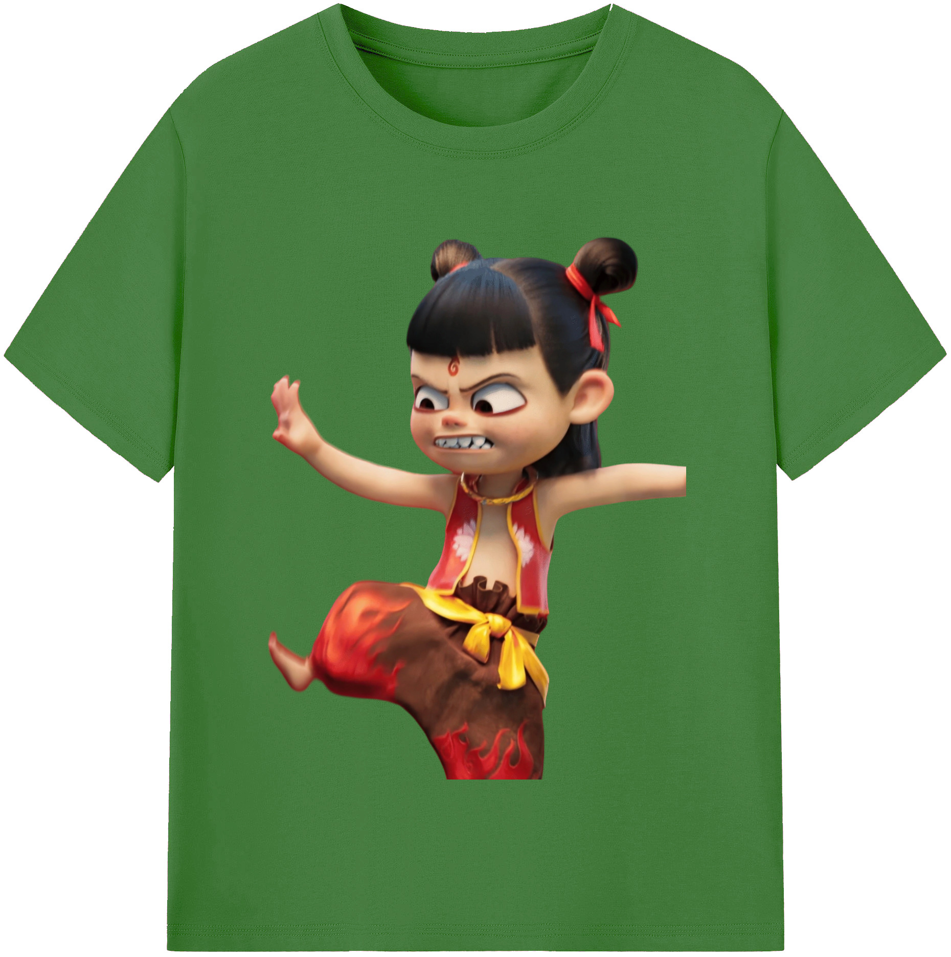 （画像用） Ne Zha 2 ナタ 魔童の大暴れ レディースカジュアルプリントTシャツ（綿100％）